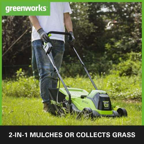 Greenworks Electric Lawn Mower 24V 33cm GD24LM33 and Cordless Grass Trimmer 25cm incl. 1 Battery 4Ah & Charger £149.99 with voucher @ Amazon