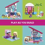 MEGA Barbie Malibu House building set with 303 bricks and special pieces, accessories and 2 micro-dolls £12.99 @ Amazon
