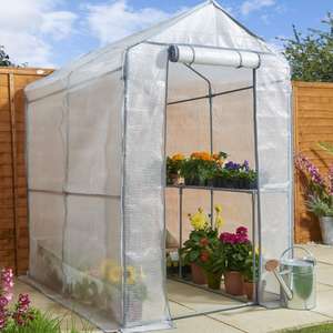 Walk-in PE Greenhouse with shelves shelves £40 / £36 with new customer code code, free click & collect @ Wilko
