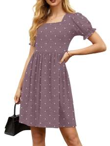 GRECERELLE Womens Summer Square Neck Dress with code sold by GRECERELLE FB Amazon