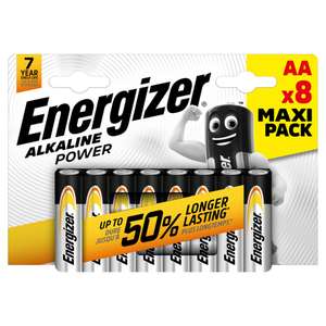 Energizer Alkaline Power AA/AAA Batteries 8 Pack £1.75 @ Iceland