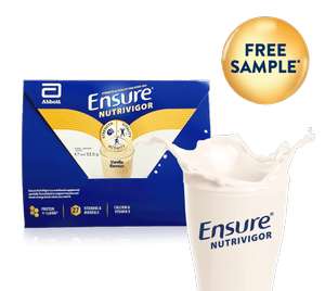 Free Ensure Vanilla Shake Sample @ Ensure.Abbott