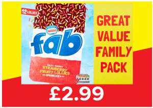 12 Family pack Nestle Fab Strawberry Ice Lollies