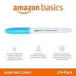 Amazon Basics Permanent Markers, Assorted Colours, 24-Pack