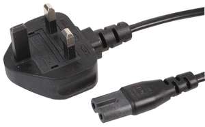 Pro Elec PEL00812 UK mains Plug to C7 Lead, Black, 3 m