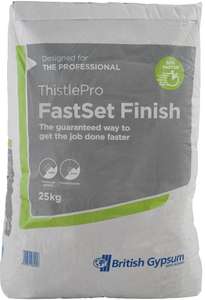 British Gypsum Thistlepro Fast Set Multi finish 25kg - £5 + VAT / £6 - Use by date is 13/9/22 at Travis Perkins Wallington