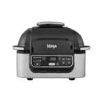 Ninja Foodi Health Grill and Air Fryer [AG301UK] 5.7 Litres, Brushed Steel and Black - W/Voucher