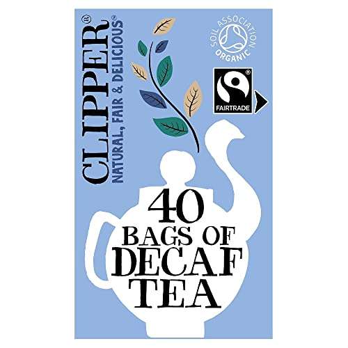 Clipper Organic 40 Everyday Decaf Tea Bags (80) (Min Order of 2) £4 with voucher /£3.68-£3.05 using Subscribe & Save @ Amazon