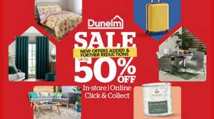 Dunelm Further Reductions Sale - Up To 50% Off Selected Items (New Lines Added) + Free Click & Collect