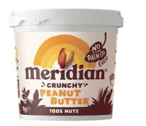 Meridian Crunchy / Smooth Peanut Butter 1kg Palm Oil Free - £5 @ Asda