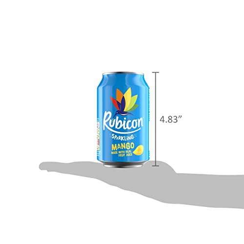 Rubicon Sparkling Mango, Fizzy Drink with Real Fruit Juice, 24 x 330ml Cans
