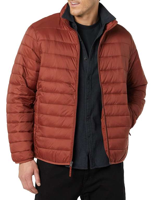 puffer jacket red jacket men's amazon Men's Packable Puffer Jacket Water-Resistant, Earth Red at