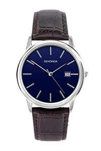 Sekonda Men's Classic 37mm Quartz Watch with Date Window and Leather Strap - £16.30 @ Amazon