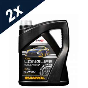 Mannol 2x5L Fully Synthetic Engine Oil Longlife 3 5w30 LL-04 AUDI VW 504/507 C3 sold by Carousel Car Parts (UK Mainland)
