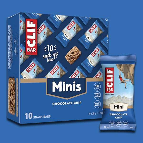 10 x Clif Minis Chocolate Chip Snack 28g Bars - Minimum Best Before 22/07/2023 (Minimum Spend £25)