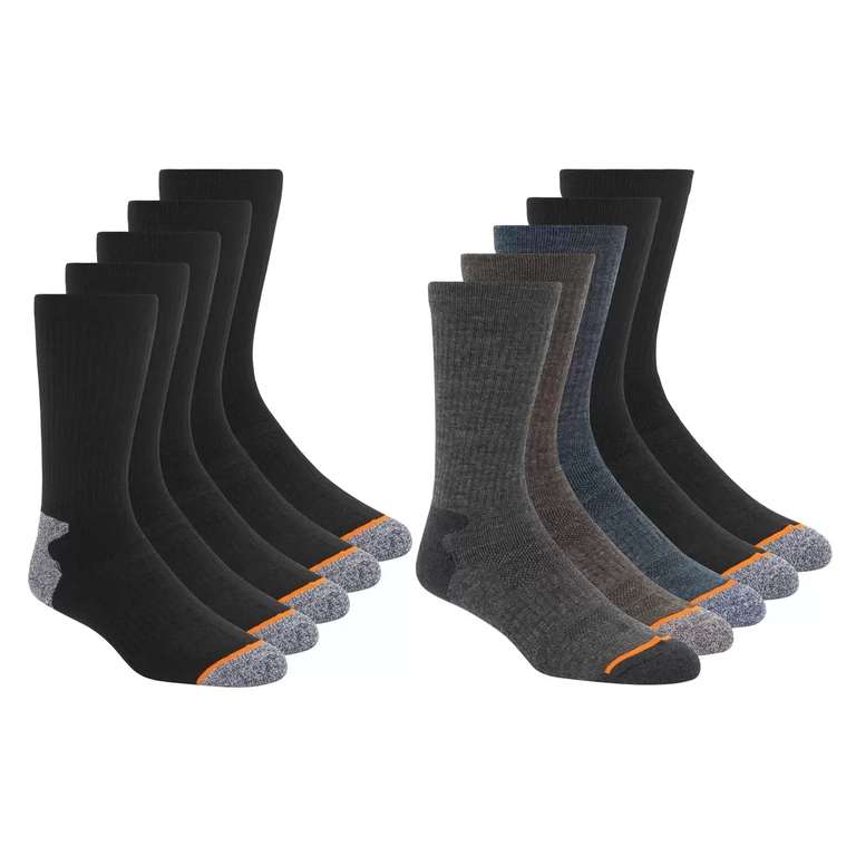 Weatherproof Men's Outdoor Crew Socks, 5 Pack (Black or Assorted) - £9.98 delivered (Members only) @ Costco