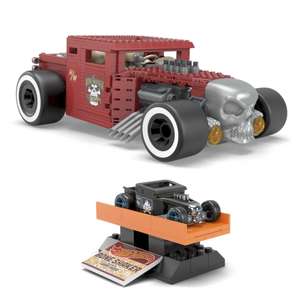 MEGA Hot Wheels Vehicle Building Toy Collectible for Adults, 1:18 Scale Bone Shaker with Die Cast Model for Fans and Collectors, HBD50