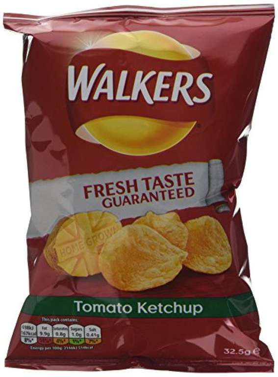 Walkers Tomato Ketchup Crisps 32.5g Best Before: 19 Aug 2023 (Min spend £22.50)