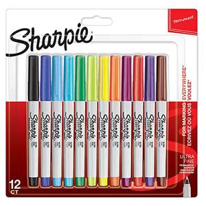 Sharpie Permanent Markers | Ultra Fine Point | Assorted Colours | 12 Count