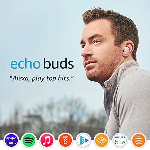 Echo Buds 2nd Gen - Wireless earbuds with active noise cancellation and Alexa - Black / White @ Amazon