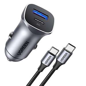 UGREEN PD/QC 30W Car Charger with PD 60W USB C Cable - £15.58 @ Dispatches from Amazon Sold by UGREEN GROUP