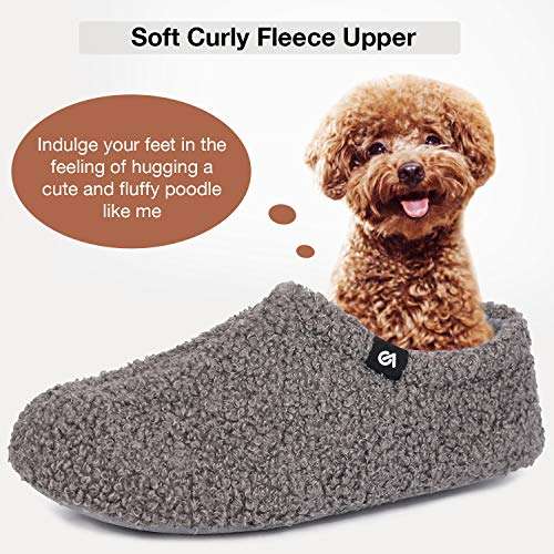 VeraCosy Ladies' Fuzzy Curly Fur Memory Foam Slippers Anti-Slip - £8.07 with voucher - Sold by VeraCosy Direct and Fulfilled by Amazon