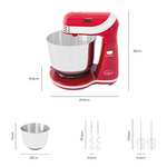 Quest Stand Mixer 6 Speed 3 Litre Stainless Steel Bowl Accessories Included In Red Or Grey £24.99 Delivered @ Amazon From the Benross Group
