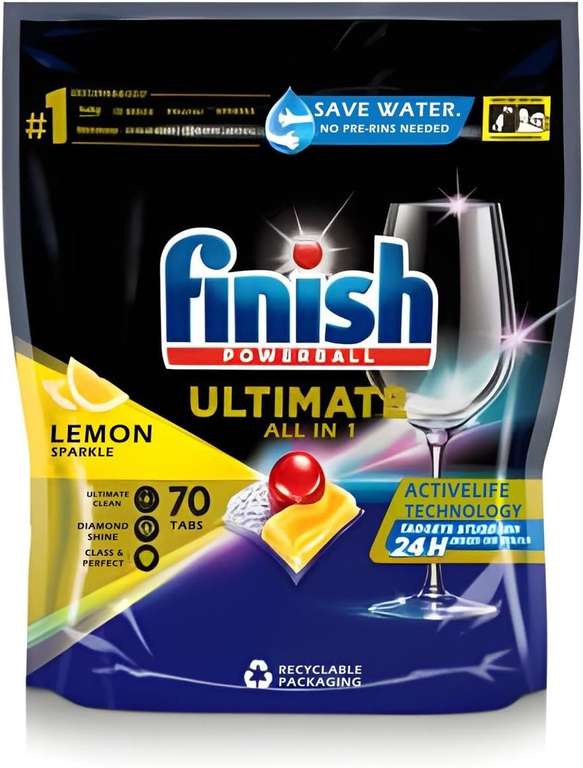 Finish Powerball Ultimate All in 1 Lemon Sparkle 70 Tabs - £6.63 instore at Tesco, Batley