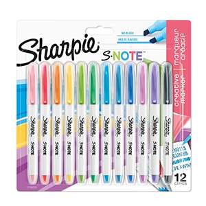 Sharpie S-Note Creative Colouring Highlighter Pens 12 count - discount applied at checkout - £6 @ Amazon