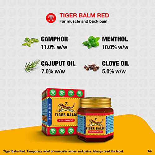 Tiger Balm Red Ointment 30g £5.09 @ Amazon (20% voucher and subscribe and save available)