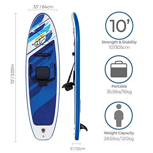 BestWay 10ft 12cm thick Inflatable Paddle Board SUP Set ‑ Oceana Hydro Force - £199.99 (Prime deal) @ Amazon