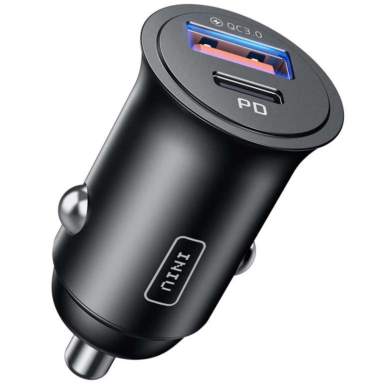 INIU Car Charger, USB C Car Charger Total 60W [USB C 30W+USB A 30W] PD3.0 5A Fast Charge - (w/ Voucher & Code) Sold By Topstar Getihu FBA
