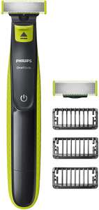 Philips OneBlade Hybrid Stubble Trimmer & Shaver with 3 x Lengths & 1 Extra Blade-, Lime Green/ Charcoal Grey