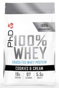 PhD Nutrition 100% Whey Protein 4kg (4x 1kg) - £43.49 (With Code) @ eBay / PhD