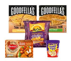 5 Items :Goodfella's Pizza, Garlic Bread, Birds Eye Chicken Nuggets, McCain Wedges, Creme Egg Ice Cream £5 Members / £6 Non-Members @ Co-Op