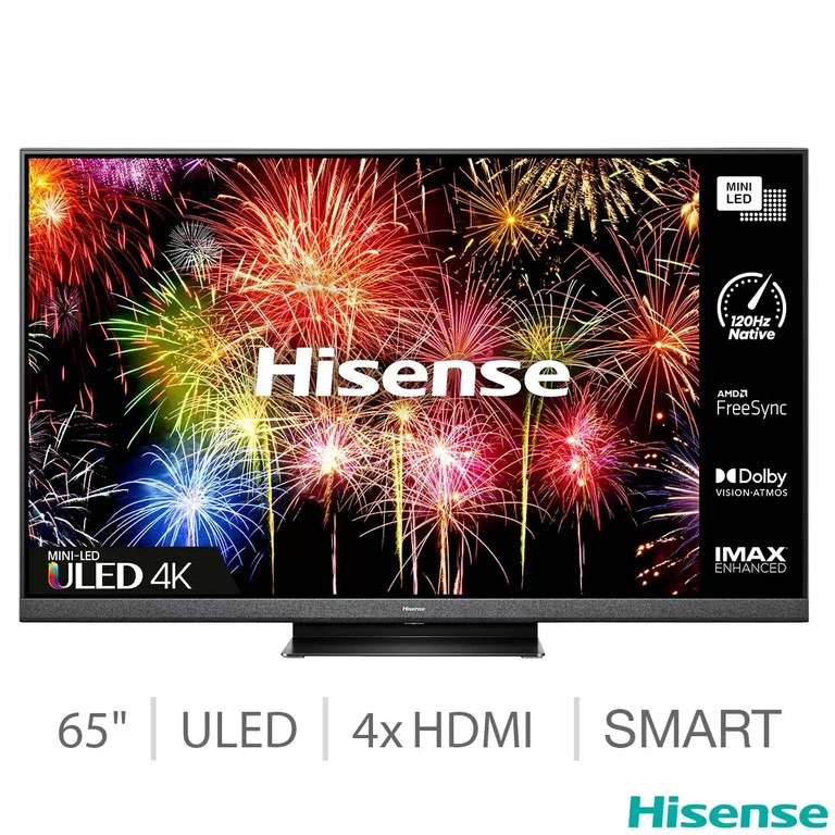 Hisense 65U8HQTUK 65 Inch Mini LED ULED 4K Ultra HD Smart TV, 5 Yr Warranty - £799.98 (Members Only) delivered @ Costco