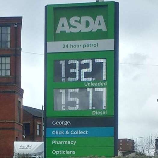 Unleaded Petrol £1.327 Per Litre / Diesel £.1517p Per Litre @ Asda Ashton Under Lyne