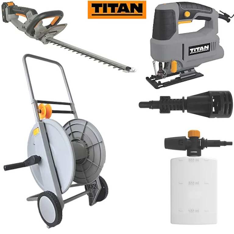Titan Clearance - Titan to Karcher Adaptor / Titan Pressure Washer Foamer - £4 / Titan Bare Hose Reel Cart - £10 - Free C&C