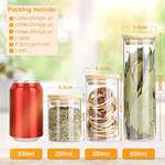 QIZENME Glass Storage Jars with Bamboo Lids 9 Pack with voucher - Fantasy Manor FBA
