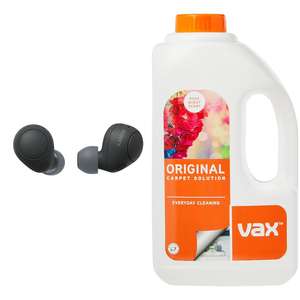 Sony WF-C700Nth, Noise Cancelling Earbuds Black & Vax Original 1.5L Carpet Cleaner Solution