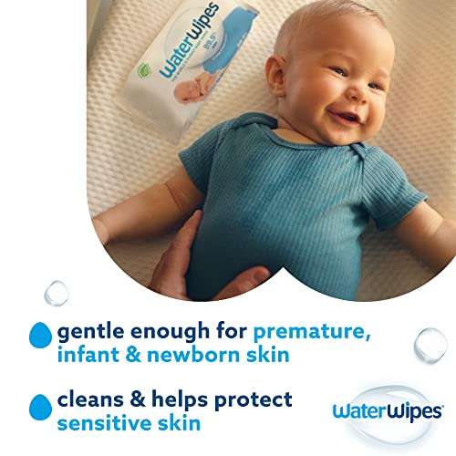 WaterWipes Original Plastic Free Baby Wipes, 540 Count (9 packs) £17.69 (£12.38 with 20% off voucher plus 10% S&S Discount) @ Amazon