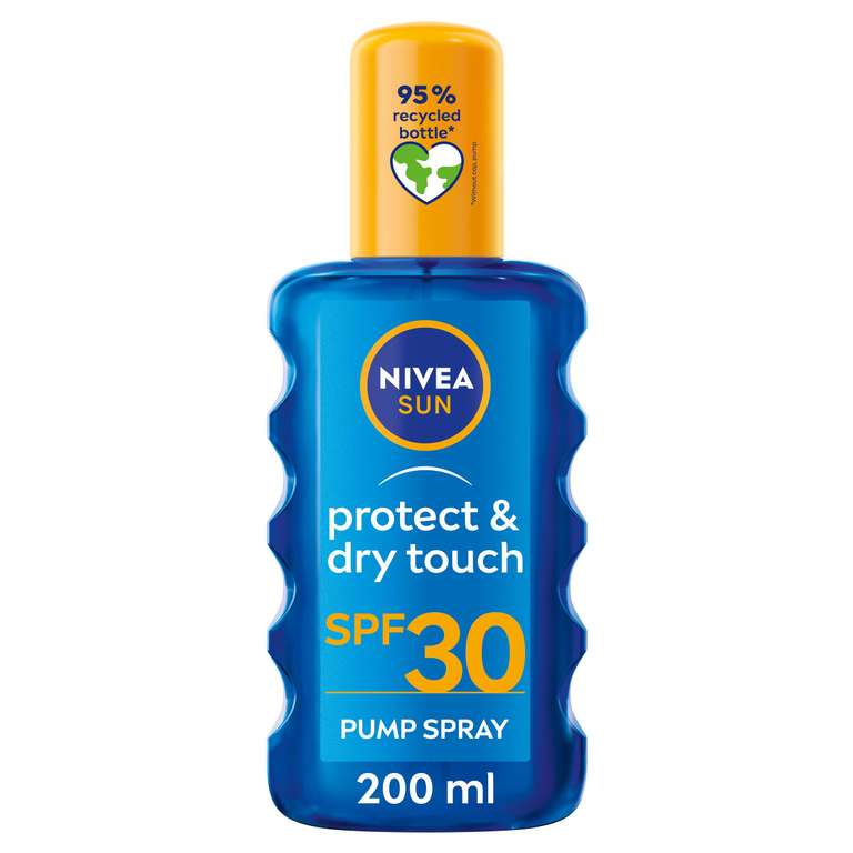 NIVEA SUN Protect & Dry Touch Invisible Sun Spray SPF 30 (200 ml) - W/Voucher (£4.35 / £4.03 S&S)