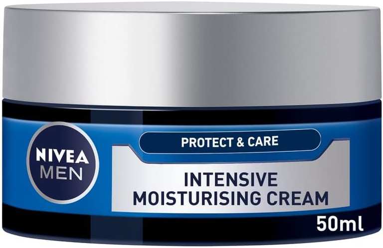 NIVEA MEN Intensive Moisturising Face Cream Protect & Care Pack of 3 (3 x 50 ml), Face Moisturiser for Dry Skin