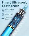 Sonic Electric Toothbrush With 6 Heads, 5 Modes, Timer, 60-Day Battery Power, Black & White, U17