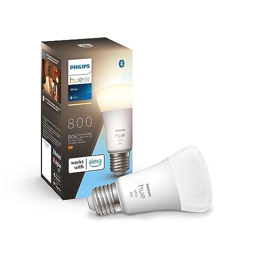 Philips Hue E27 smart LED bulb, works with Amazon Echo and Alexa with Prime (invite only)