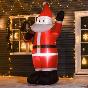 8ft Christmas Inflatable Santa Claus with Gift Bag LED Lights Outdoor Decor £31.19 with code @ 2011homcom / eBay