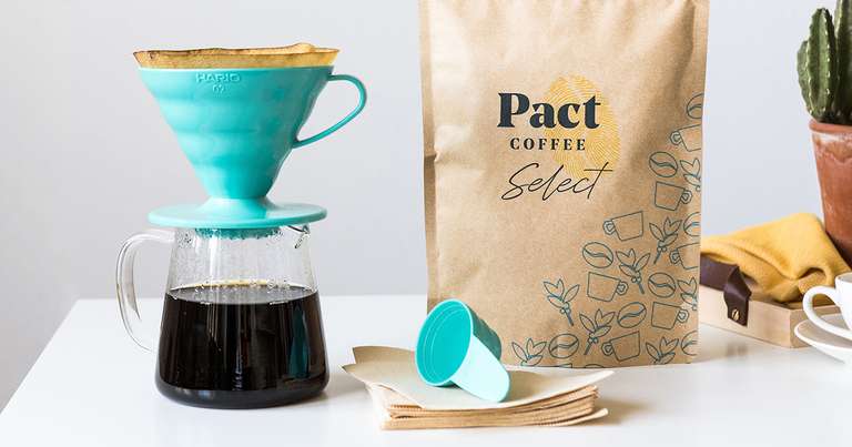 Free V60 coffee filter kit with sign up to coffee delivery With Code From £7.95 @ Pact Coffee