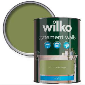 Wilko Statement Walls Urban Jungle Matt Emulsion Paint 1.25L (Other Colours Available) Free C&C