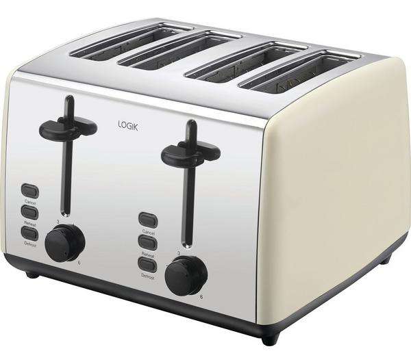 LOGIK 4-Slice Toaster - Red & Silver £6.97 / Cream & Silver £7.97 (free c+c)