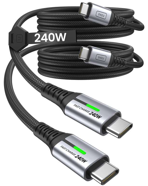 INIU USB C Charger Cable 240W PD 2pack 2m